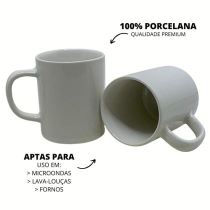 Imagem de Jogo 6 Xícara Caneca Café Porcelana Branca 100ml