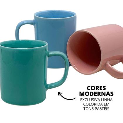 Imagem de Jogo 6 Xícara Caneca Café Porcelana Colorida 100ml