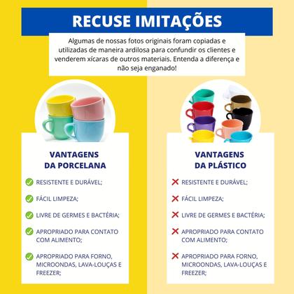 Imagem de Jogo 6 Xícara Chá Café 170ml Preta em Porcelana - Mundo da Porcelana
