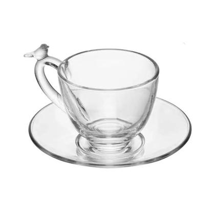 Imagem de Jogo 6 Xícara de Café de Cristal Ecológico com Pires Bird 80ml Wolff