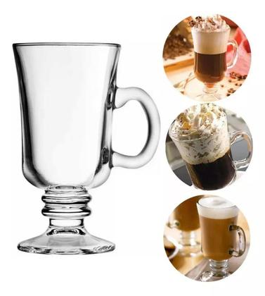 Imagem de Jogo 6 Xicaras Altas Para Café Expresso Vidro Irish 256ml
