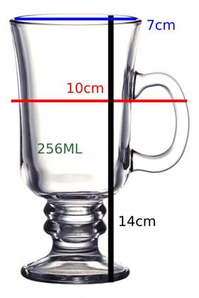 Imagem de Jogo 6 Xicaras Altas Para Café Expresso Vidro Irish 256ml