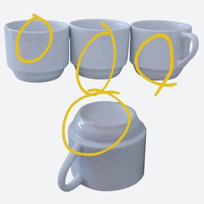 Imagem de Jogo 6 Xicaras Café/Chá hotel 200ml - Porcelana Branca (2)