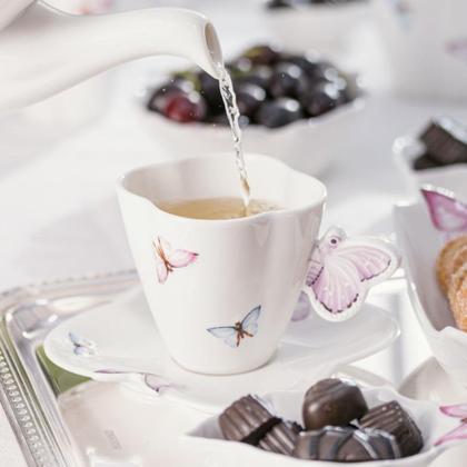 Imagem de Jogo 6 Xicaras Café Porcelana Borboletas 200ml Wolff