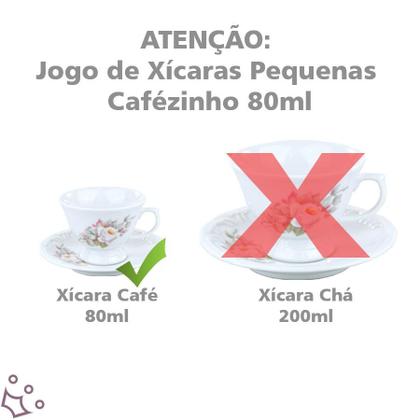 Imagem de Jogo 6 Xícaras De Café Com Pires Eterna Porcelana Schmidt