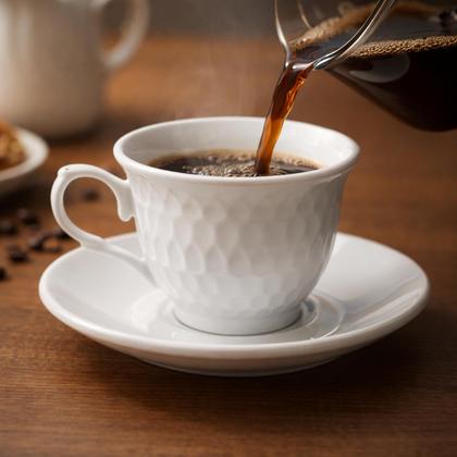 Imagem de Jogo 6 Xícaras De Porcelana Branca Com Pires 80ml Café Chá