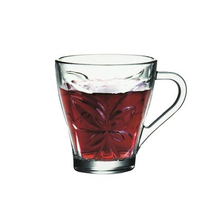 Imagem de Jogo 6 Xícaras de Vidro Transparente Chá e Café Borboleta 230ml Cozinha Bebidas Quentes Mesa Posta