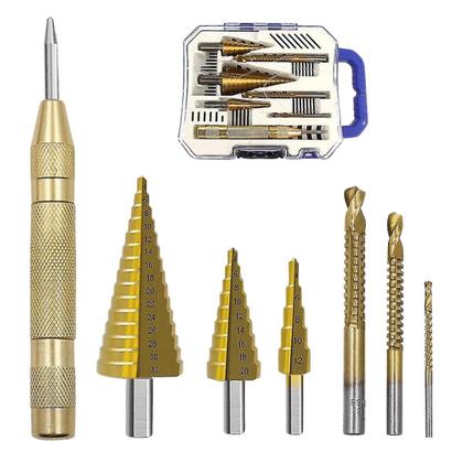 Imagem de Jogo 7 Brocas Titânio Escalonada Amarela Aço Hss Estojo