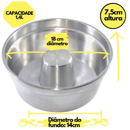 Imagem de Jogo 7 Forma Bolo Pudim Assadeira Redonda Com Tubo Nº 18