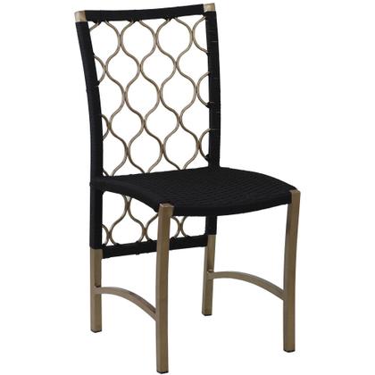 Imagem de Jogo 8 Cadeiras Corda Náutica em Alumínio e Mesa com Tampo Madeira - Trama Original