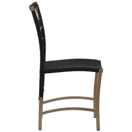 Imagem de Jogo 8 Cadeiras Corda Náutica em Alumínio e Mesa com Tampo Madeira - Trama Original