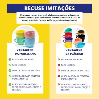 Imagem de Jogo 8 Caneca Chá Café Azul 250ml em Porcelana