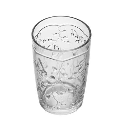Imagem de Jogo 8 Copo de Vidro New Butterfly Borboleta Flores Cristal Ecológico 330ml Lyor