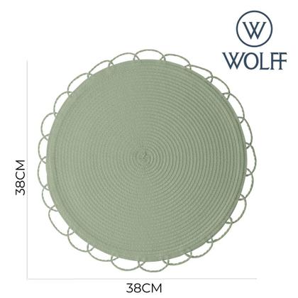 Imagem de Jogo 8 Lugar Americano Redondo de Polipropileno Verde 38cm Wolff