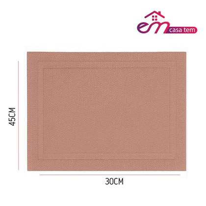 Imagem de Jogo 8 Lugar Americano Retangular Mesa PVC Rose Executivo 30x45cm Em Casa Tem