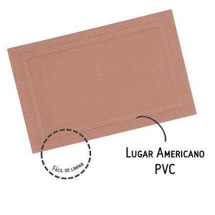 Imagem de Jogo 8 Lugar Americano Retangular Mesa PVC Rose Executivo 30x45cm Em Casa Tem