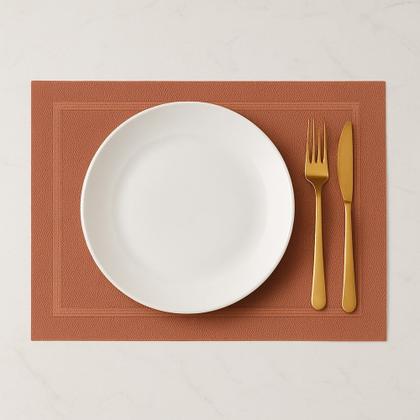 Imagem de Jogo 8 Lugar Americano Retangular Mesa PVC Rose Executivo 30x45cm Em Casa Tem