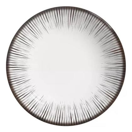 Imagem de Jogo 8 Pratos Raso em Cerâmica Branco e Preto Coup Haya Alleanza 29cm