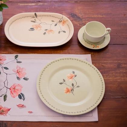 Imagem de Jogo 8 Pratos Raso Magnólia By Aurora 30cm Cerâmica Alleanza 29cm