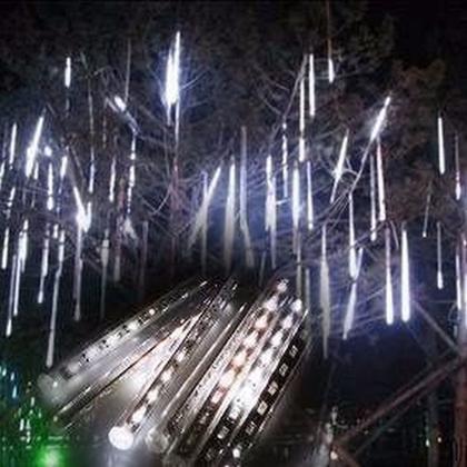 Imagem de Jogo 8 Tubo Snow Led Bivolt Chuva Meteoro Cascata Pisc Branc