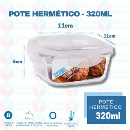 Imagem de Jogo 9 Pote Vidro Hermético Marmita Kit Quadra 3 Tamanhos