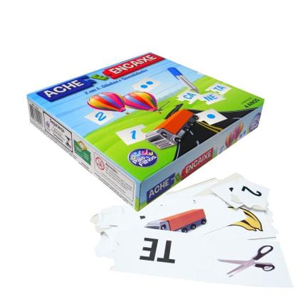 Imagem de Jogo Ache E Encaixe Sílabas E Quantidades Didático - Pais E Filhos