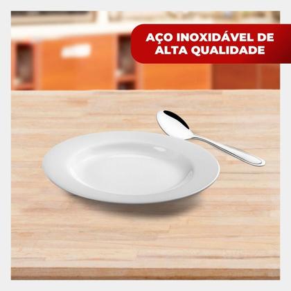 Imagem de Jogo Aço Inox 24 Colher Mesa Sopa Buffet Restaurante America