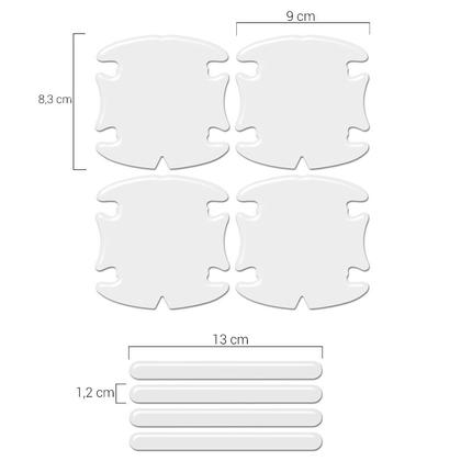 Imagem de Jogo Adesivo Protetor Maçaneta Carro Transparente Resinado