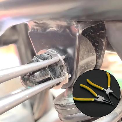 Imagem de Jogo Alicate Tirar Abrir Aneis 4 Peças 7 Saca Anel Elastico Aço Cromo Vanádio