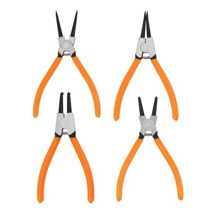 Imagem de Jogo Alicate Tirar Abrir Aneis 4 Peças 7 Saca Anel Elastico Aço Cromo Vanádio