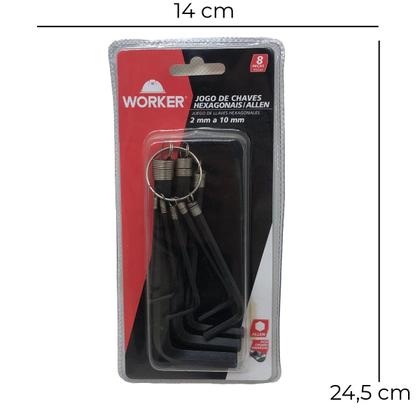 Imagem de Jogo Allen 2 A 10 MM Curta Hexagonal 8 Peças 140910 Worker