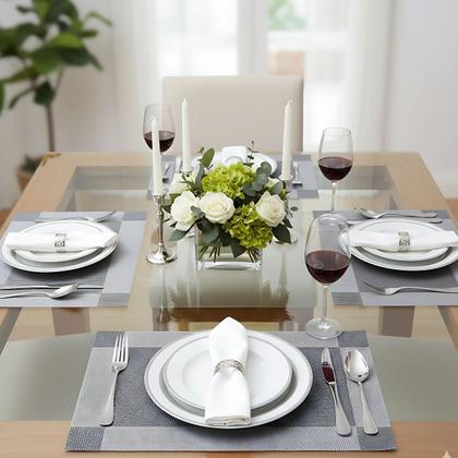 Imagem de Jogo Americano 12 Lugares Mesa Posta Elegante 45x30cm Espaçoso Versatil Sousplat Jantar Almoço Café