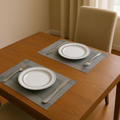 Imagem de Jogo Americano 12 Lugares Mesa Posta Elegante 45x30cm Espaçoso Versatil Sousplat Jantar Almoço Café