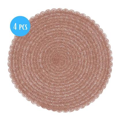 Imagem de Jogo Americano 4 Lugares Redondo Sousplat Mesa Posta 38Cm