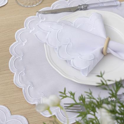 Imagem de Jogo Americano Bordado 12 Peças Stillus - Branco - 100% Poliéster