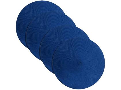 Imagem de Jogo Americano PVC Manaus 38cm Redondo 4 Peças Azul - Niazitex