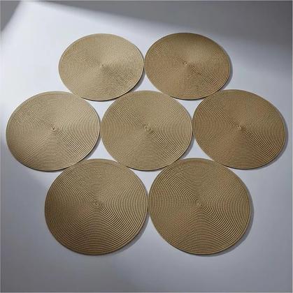 Imagem de Jogo Americano Redondo 4 Peças Mesa Posta Sousplat Panela Supla Descanso De Prato Cozinha Lugar