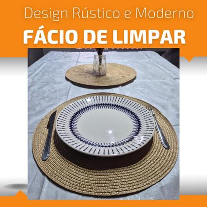 Imagem de Jogo Americano Redondo 4 Peças Mesa Posta Sousplat Panela Supla Descanso De Prato Cozinha Lugar