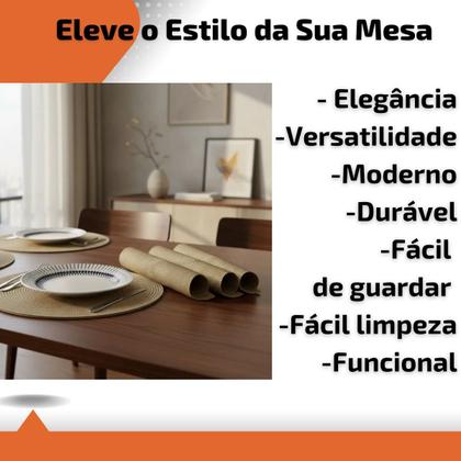 Imagem de Jogo Americano Redondo 4 Peças Mesa Posta Sousplat Panela Supla Descanso De Prato Cozinha Lugar