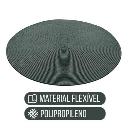 Imagem de Jogo Americano Redondo 8 Lugares Fresno Espiral Verde Militar Sousplat PP 39cm Lyor