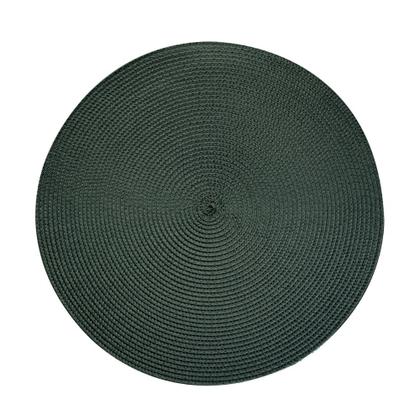 Imagem de Jogo Americano Redondo 8 Lugares Fresno Espiral Verde Militar Sousplat PP 39cm Lyor