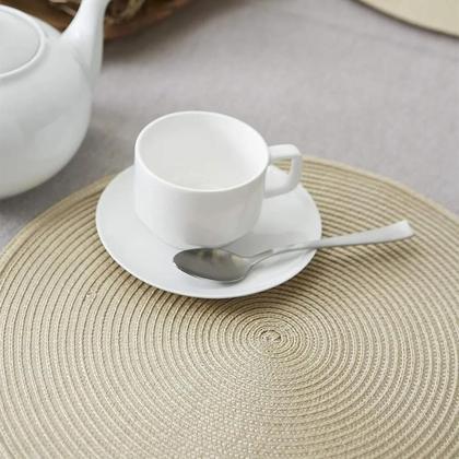 Imagem de Jogo Americano Redondo Sousplat Cozinha Jantar Kit Dourado Lisa