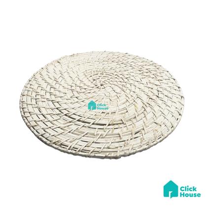 Imagem de Jogo Americano Sousplat Redondo Rattan Bambu Rústico Artesanal Natural 2 Pçs