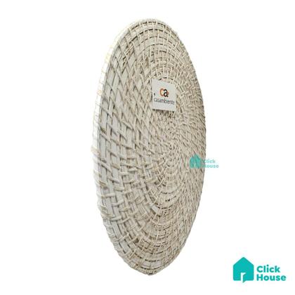 Imagem de Jogo Americano Sousplat Redondo Rattan Bambu Rústico Artesanal Natural 2 Pçs