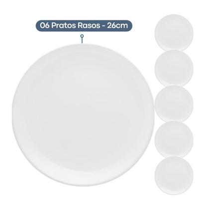 Imagem de Jogo Aparelho De Jantar Completo Porcelana Pratos E Xícara 30 Peças Oxford White Branco