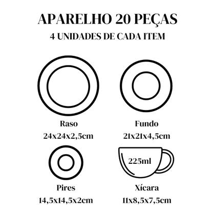 Imagem de Jogo Aparelho De Jantar Danna Em Cerâmica Com 16 Peças