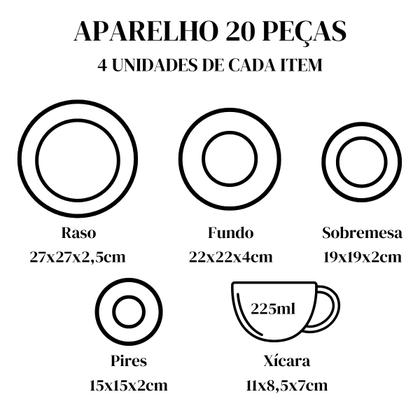Imagem de Jogo Aparelho De Jantar Le Jardin Em Porcelana Com 20 Peças