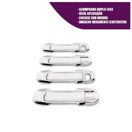 Imagem de Jogo Aplique Cromado Maçaneta Externa Cerato Soul 2009 2010 2011 2012 2013 4 Portas Cromado Espelhado