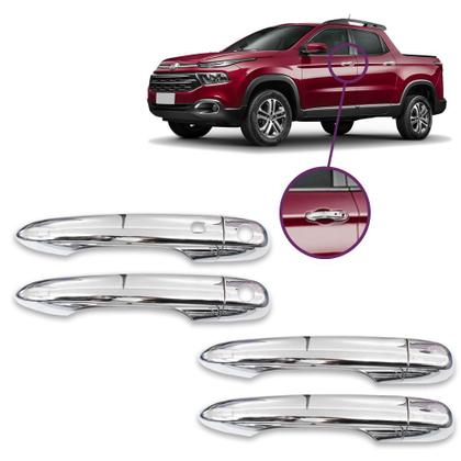 Imagem de Jogo Aplique Cromado Maçaneta Toro 2016 2017 2018 2019 2020 2021 2022 2023 2024 - 4 Portas Com Keyless