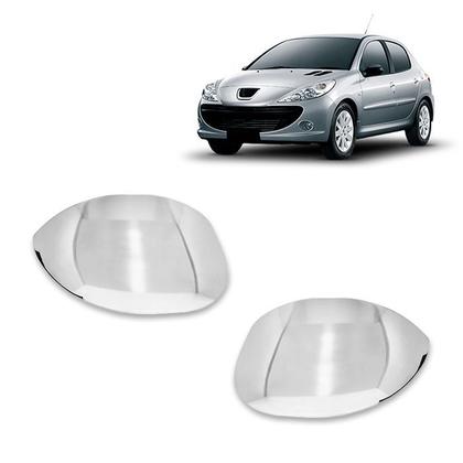 Imagem de Jogo Aplique de Maçaneta + Par Aplique Retrovisor 206 207 2001 a 2015 307 2002 a 2012 Kit Cromado